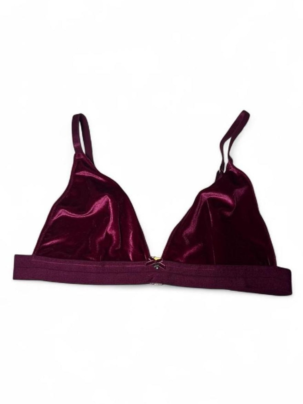 Y2K GUESS Burgundy Velvet Bralette Top Whimsygoth Grunge Dramatic XL